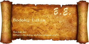 Bodoky Eutim névjegykártya